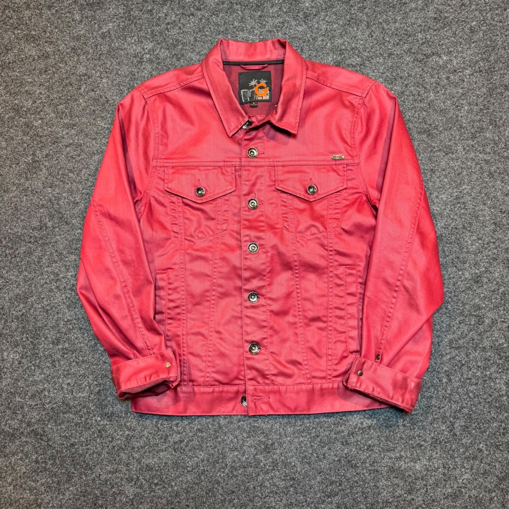 G by Guess Red Trucker Jacket Women Small Button Front Denim Style Coat